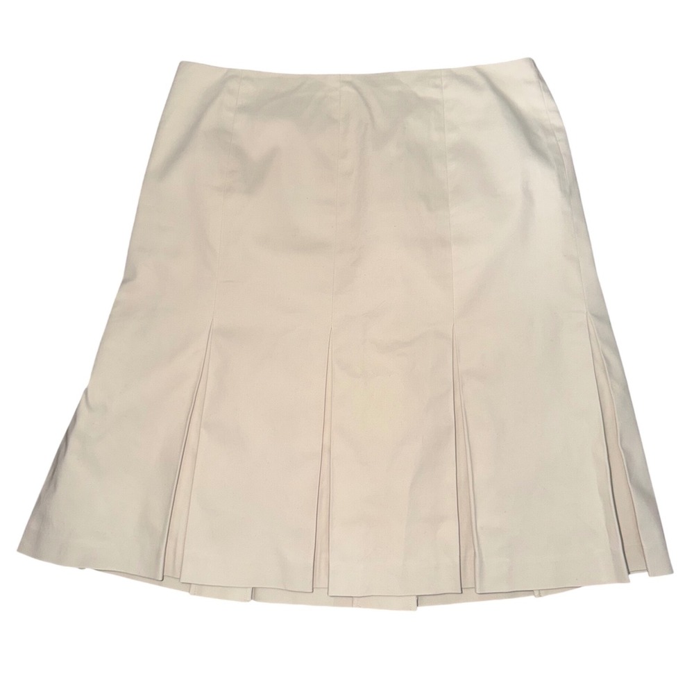 Antonio Melani Beige Pleated A-Line Skirt Womens‎ Size 4